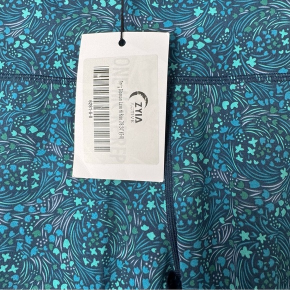 NWT Zyia Teal Patterned Leggings - Picture 3 of 8
